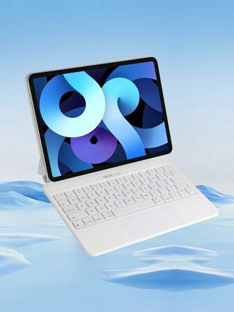 KX009 苹果妙控键盘：适用于 12.9 英寸 iPad 的键盘和保护套，提供出色的打字体验，内置触控板，美式英语 - 白色