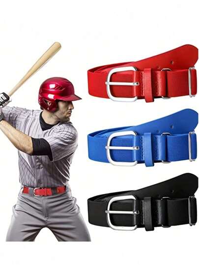 Cinturón elástico de béisbol para deportes al aire libre, cinta elástica de softbol, cinturón decorativo de aleación de moda, adecuado para adolescentes, casual, al aire libre, atlético, vacaciones, viajes, regalos de graduación, accesorios de vestir de cumpleaños, uso diario