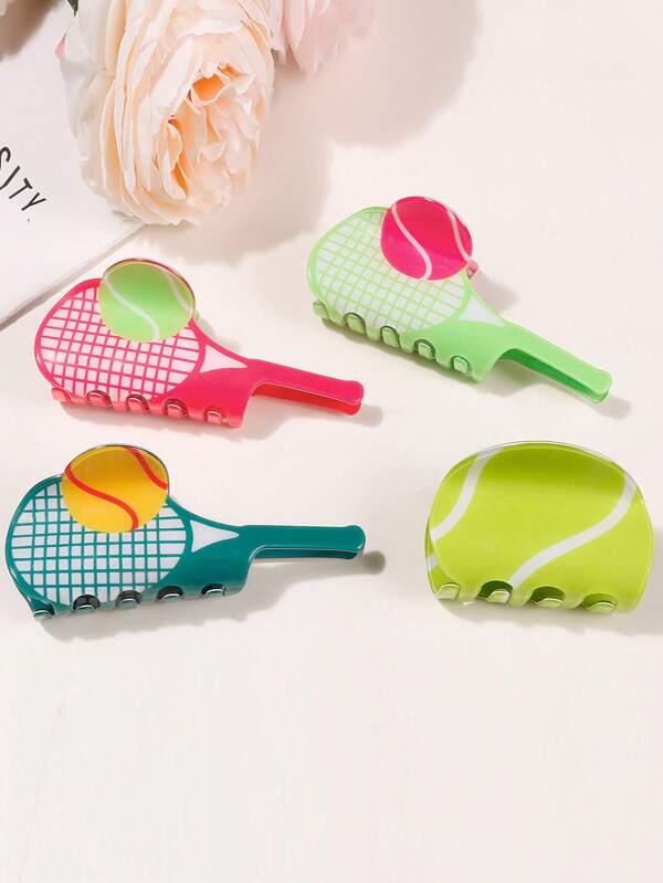 Hair Clips 1pc Creative Tennis Racket Shaped Hair Clip, Fashionable Sports Inspired Hair Claw Hair Accessory Hair Accessories Elegant Claw Clips