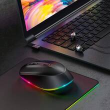 Fenisio Wireless Mouse Computer Mouse With RGB Backlit Rechargeable 2.4G/BT5.1 Silent Mice Optical USB Mouse For Home Office - Multicolor - View 10