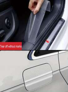 1 件 3D 碳纤维膜汽车贴纸，自行车防滑标记贴纸，DIY 贴片保护条，适用于汽车门入口踏板和侧视镜，整车均可，防刮、防水、耐用、易于安装，适用于酒店、餐厅、办公室、商业用途