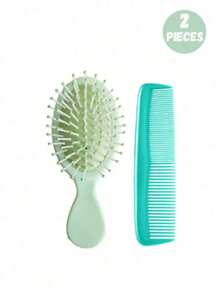 2 Stücke Mini Makronen Kissen Kamm - antistatische Kopfhautmassage Bürste mit Gummiborsten, 4 helle Farben, reisefreundliches Knoten lösendes und Styling Tool, geeignet für normales Haar, das perfekte Geschenk für ein Mädchen