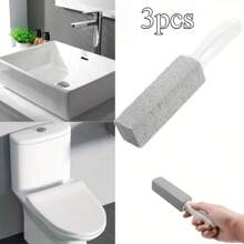 Volcanic Stone Toilet Cleaner, Equipped With A Long Handle And Ergonomic Grip, Portable Stain Removal Tool, Suitable For Bathrooms, Sinks, And Pools, Does Not Scratch Surfaces, Comes With A Hook, Ideal For Hotel, Homestay, And Household Cleaning, Bathroom Cleaning Tools.