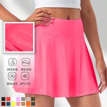 Womens Tennis Skirt Pleated Athletic Skirts With Pockets Shorts High Waisted Golf Skort For Workout Pickleball - Màu Hồng Tươi - Xem 4