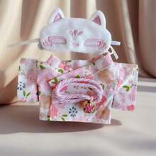 17cm Clothing Accessories Set, Cute Fresh And Simple Floral Shirt, Shorts, Kimono Fabric Clothes, Detachable Outfit For 15-17cm (5.9-6.69 Inch) Dolls, Blind Box Collectible (Doll Not Included)