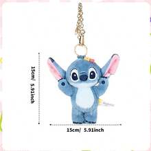 Stitch "Quirky & Fun" Plush Keychain, Mischievous, Soft-Plush Stitch With Exaggerated Expressions And Vibrant Colors, Perfect For Adding Playful Flair To Keys, Bags, Or Backpacks - Multicolor - View 8