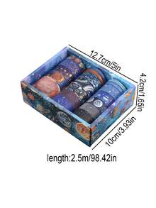 20 Rolls, Giant Starry Sky Bronzing Bronzing Silvery Washi TapeDream Planet Universe DlY Decorative Stickers Student School Hand Account Tape, Junk Journal Stickers Supplies, CreativeMasking Tape, Scrapbooking Decor, Journaling Decor(6 Rolls/12 Rolls/20 Rolls) - Blue - View 18