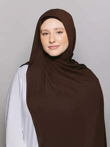 1 件速效头巾套装，含底帽，包含针织围巾和头巾帽，丝滑柔软透气面料，可与 Abaya 搭配，适合日常穿着、节日、祈祷、小朝圣