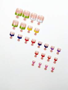 Bộ 24 miếng dán móng tay kiểu Pháp ngắn, nâng cấp bộ móng của bạn ngay lập tức! Bộ dán móng này có màu sắc rực rỡ và thiết kế đa dạng, bao gồm kiểu móng ngọt ngào và cá tính, kiểu móng thời thượng và bộ dán móng đầy đủ đa năng, phù hợp cho phụ nữ vào mùa hè, kỳ nghỉ, bãi biển, tiệc tùng và các dịp khác. Sản phẩm chăm sóc móng, móng chân mùa xuân và mùa hè. - Nhiều màu - Xem 3