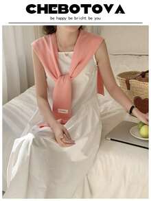 1 Áo len cardigan trơn nhãn màu cho nữ, áo len, khăn choàng, áo sơ mi, phòng máy lạnh, che vai cho váy - Nhiều màu - Xem 15