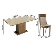 MADESA Dining Table & Chair Sets - Brown and Cream - View 4
