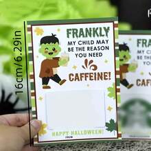 5pcs Halloween Coffee Card Holders, Interesting Halloween Gift For Teachers, Teacher Appreciation Present - Multicolor - View 2