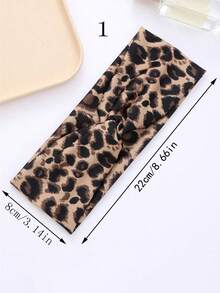 1 件新款豹纹头带，女士运动瑜伽健身发带，吸汗宽印花头巾发饰，学校用品，学院风，头带秋季配饰秋冬度假装女士 - 彩色 - 查看 8