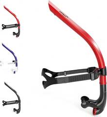 COPOZZ Swim Snorkel For Lap Swimming Swimmers Training Snorkeling Diving, Center Mount Comfortable Silicone Mouthpiece One-Way Purge Valve - 4300 Swim Snorkel-red - View 1