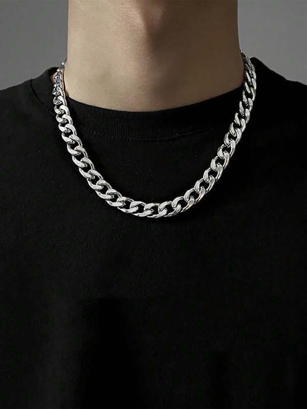 1pc Fashionable Minimalist Titanium Steel Twist Necklace, Versatile & Fade Resistant, Suitable For Men Streetwear, Casual Wear