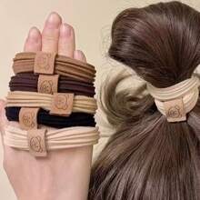 10pcs High Elasticity Hair Scrunchies For Women - Cute Bear Print Ponytail Holders, Durable Small Hair Ties Set, Snap-Free For Daily Styling & Thin Hair, Hair Elastics, Hair Rope, Fall