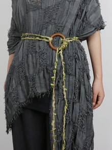 1 件加大码亚麻绿叶手工编织腰带角色扮演 O 形环中世纪腰带维京服装文艺复兴节 LARP 海盗装扮精灵弓箭手集市万圣节 - A - 查看 1