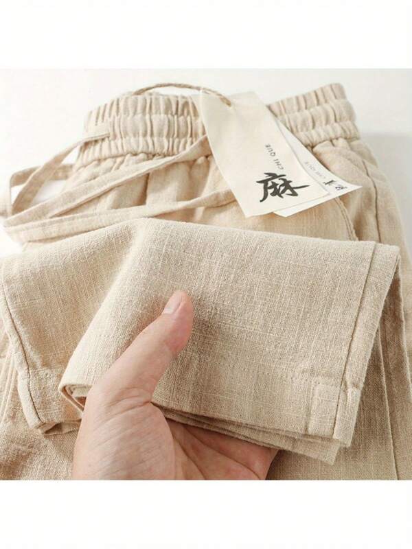 [Mature Style] Women's Straight Leg Pants In Non-Stretch Linen With Drawstring Waist | Lightweight And Breathable, Great For Everyday Wear, Lounge, Office, And Home Wear, Solid Colors, Comfortable Relaxed Fit