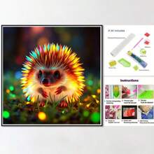 1 件 5D 钻石画套件，带发光刺猬图案，花卉艺术礼物 DIY 钻石画十字绣马赛克手工艺术礼物家居装饰画（11.8 英寸 * 11.8 英寸和 15.7 英寸 * 15.7 英寸）