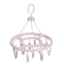 1 件圆形晾衣架，12 个夹子塑料 360 度防风悬挂内衣和袜子洗衣架，多功能衣物整理器，用于衣柜整理