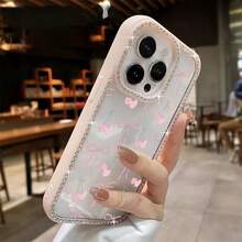 Funda para teléfono con diseño de cerezas rosas y lazos, doble cara, brillante | Funda brillante para phone 11/12/13/14/15/16 - Blanco - Ver 5