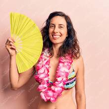 GRUPO CARNAVALLIA Abanico de Mano Pericón, Abanicos Porras pericón Grande Truena al abrir, Accesorio para Festivales, Conciertos, Baile, Recuerdos - Amarillo - Ver 7