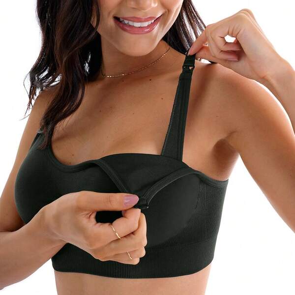 Sutiã Amamentação Gestante Sem Bojo Sem Costura Zee Rucci  Casual-Confortável    Sem fio