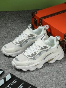 Comfortable Casual Fashion Outdoor Walking Men Shoes, With Reflective Design, Lace-Up, Suitable For Commuting, Fitness, Travel, Low-Top, Versatile, Ideal Gift For Holidays, Elegant With Jeans Style - Multicolor - View 5