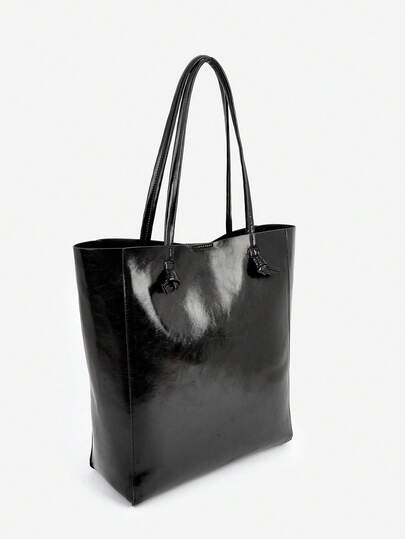 حقيبة يد جلدية معدنية عصرية جديدة، حقيبة أعمال/ سفر كبيرة السعة، حقيبة كتف أنيقة خفيفة الوزن للعمل والتسوق اليومي