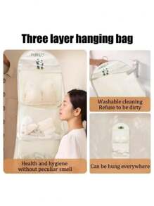 1 件多层悬挂式衣柜收纳盒，专为袜子和内衣设计，配有带口袋的独立织物网状储物袋，壁挂式衣柜隔板，适用于卧室