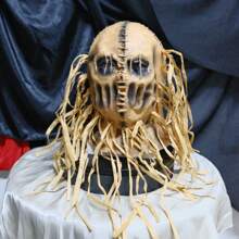 1 Stück Halloween Maske aus natürlichem Latex wiederverwendbar, gruselige Vogelscheuchen Maske, Horrorhaus, Party Rollenspiel Kostüm Accessoire Ferienfest Kostümparty Requisite