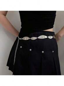 Cadena de cintura/Cinturón estilo retro Semya de metal, banda decorativa de cintura de alta moda para el verano, la escuela