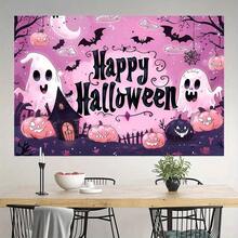 1 件万圣节背景横幅，适合各种场合 - 通用节日派对装饰，包含鬼魂、南瓜和鬼屋 - 无需电力，适合房间、花园和多用途 - 万圣节和其他庆祝活动的摄影工作室道具 - 彩色 - 查看 4