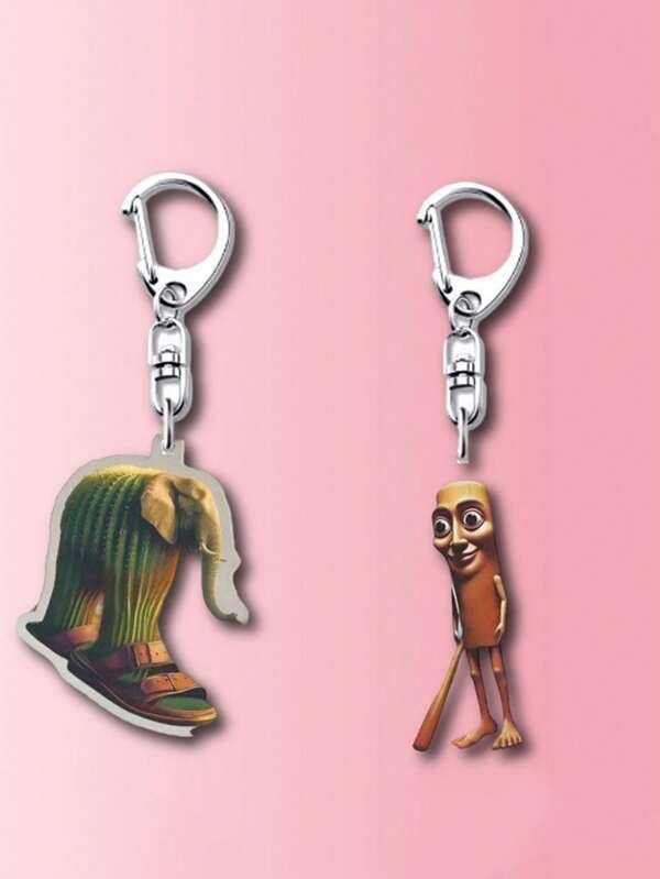 1/2 Pcs Acrylic Keychain Mold Tun Tun Tun Sahur Men's Keychains Ring