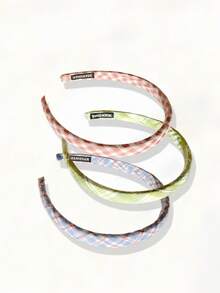 1/3/5 piezas Diademas escocesas para mujeres, aro para el cabello estilo francés retro, accesorios de cabello versátiles para lavarse la cara, uso al aire libre, para todas las estaciones - Multicolor - Ver 23