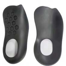 QKC 1 Pair TPE Arch Support Insoles, Effectively Support Collapsed Arches And Improve Walking Comfort, 3/4 Length Insoles - Black - View 5