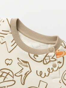 mini bala 新生儿连体衣柔软可爱连体衣亲肤连体衣 - 白咖色調 - 查看 6