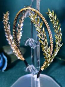 1 Stück goldenes Strass Haarschmuckstück für Frauen, Braut Kopfschmuck für Hochzeit, Bankett, Party - HP528