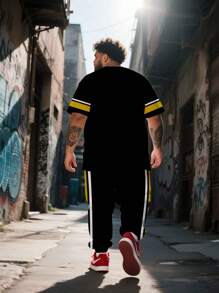 2 Pieces Deepwater 3D Digital Printed Long Pants And Short Sleeves Set, Spring And Autumn Festival Set