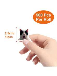 500pcs/Roll Cute Cat Cartoon Graffiti Stickers, DIY For Phone, Guitar, Notebook, Luggage, Waterproof - Multicolor - View 2