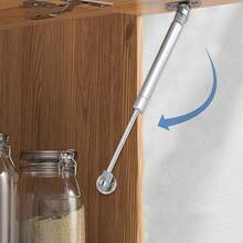 4 包 10 英寸经典气弹簧铰链 - 60-200N 升降支撑，用于橱柜门的金属和塑料液压气减震器，用于储物箱的软关闭盖撑铰链，带哑光饰面的门架 - 銀色 - 查看 6