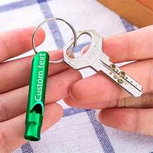 1 件可定制雕刻金属求生口哨，个性化名称、公司徽标，铝合金大声口哨，适用于团体活动、广告促销和节日礼物 - 彩色 - 查看 3