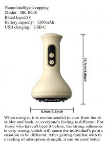 STUKUNI Tragbarer einstellbarer Intensität Schröpfkopf Massagegerät, 9 Intensitätsstufen, Ganzköper Schröpfkopf Werkzeug, 1200mAh, mit Warmkompression Funktion, geeignet für Zuhause und als Geschenk, tragbare aufladbare Schröpfkopf Vorrichtung mit 8 Stahlkugeln