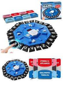 Prezent na Halloween, prezent na Boże Narodzenie, hiszpańska gra planszowa z szalonymi literami, interaktywna gra planszowa do burzy mózgów, niebiesko-czarna, zabawna plansza do wyzwania z literami w języku angielskim, niebiesko-czarna, dźwiękowo-światłowa gra w angielskie litery, szachy, hiszpańsko-angielska gra imprezowa, edukacyjna rozrywka, łamigłówka, angażująca rozgrywka, kolorowe płytki z literami, plansza premium, starannie wykonane komponenty, gra dźwiękowo-świetlna, gra słowna, nauka języków obcych, gra grupowa