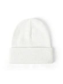 Herbst/Winter einfarbige gestrickte Beanie Mütze, warme Große Größen einfarbige weiche Skimütze, vielseitig & Herbstoutfit - 086 - Übersicht 14