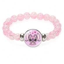 1 buc brățară cu mărgele colorate Disney Stitch Interstellar Baby Cartoon, brățară pentru femei, brățară, accesoriu, potrivită pentru ținuta zilnică, cadou de ziua de naștere pentru prietenă/cele mai bune prietene, cadou pentru studenți înapoi la școală, brățară pentru cupluri de petrecere