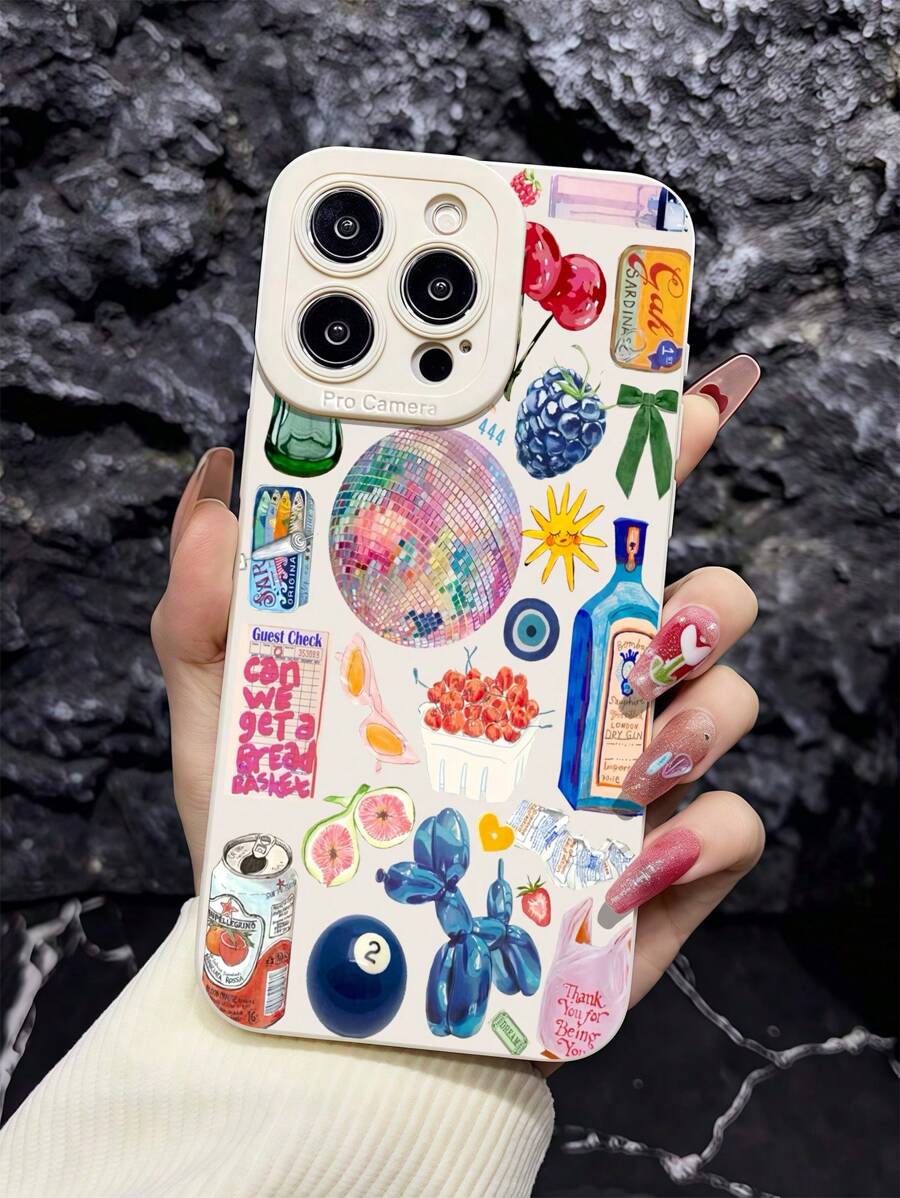 Funda de teléfono protectora de TPU a prueba de golpes con diseño de pez dorado de bombilla blanca retro, compatible con Apple 16, 15, 14, 13, 12, 11 Pro Max, resistente al agua y a los arañazos