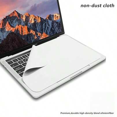 Chiffon de nettoyage d'écran en fibre ultra-fine compatible avec les ordinateurs portables MacBook 13/15/16 pouces Air/Pro, protection contre la poussière et tapis de repose-main de clavier