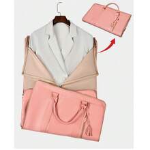 Borsa portatutto per viaggi, borsa porta abiti da viaggio, set di 2 borse da viaggio appensione/weekend + trousse, borsa da viaggio convertibile con tracolla, borse da viaggio per abito, valigetta porta indumenti per bagaglio a mano, borse per università, borse per ospedali, borse per inverni, borse per palestra, borsoni da weekend, borse da notte, borse da viaggio - Rosa - Visualizzare 9