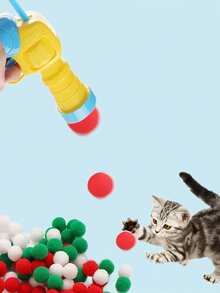 Juguete diseñado para promover el amor y la confianza entre el dueño y el gato, adecuado para que los gatos jueguen, adecuado para gatos, perros y pequeños animales. El color de las bolas de burbujas es aleatorio.